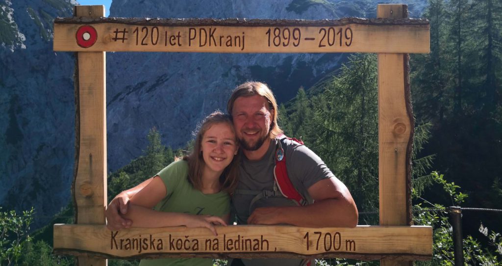 Primož Černilec pri Kranjski koči na Ledinah